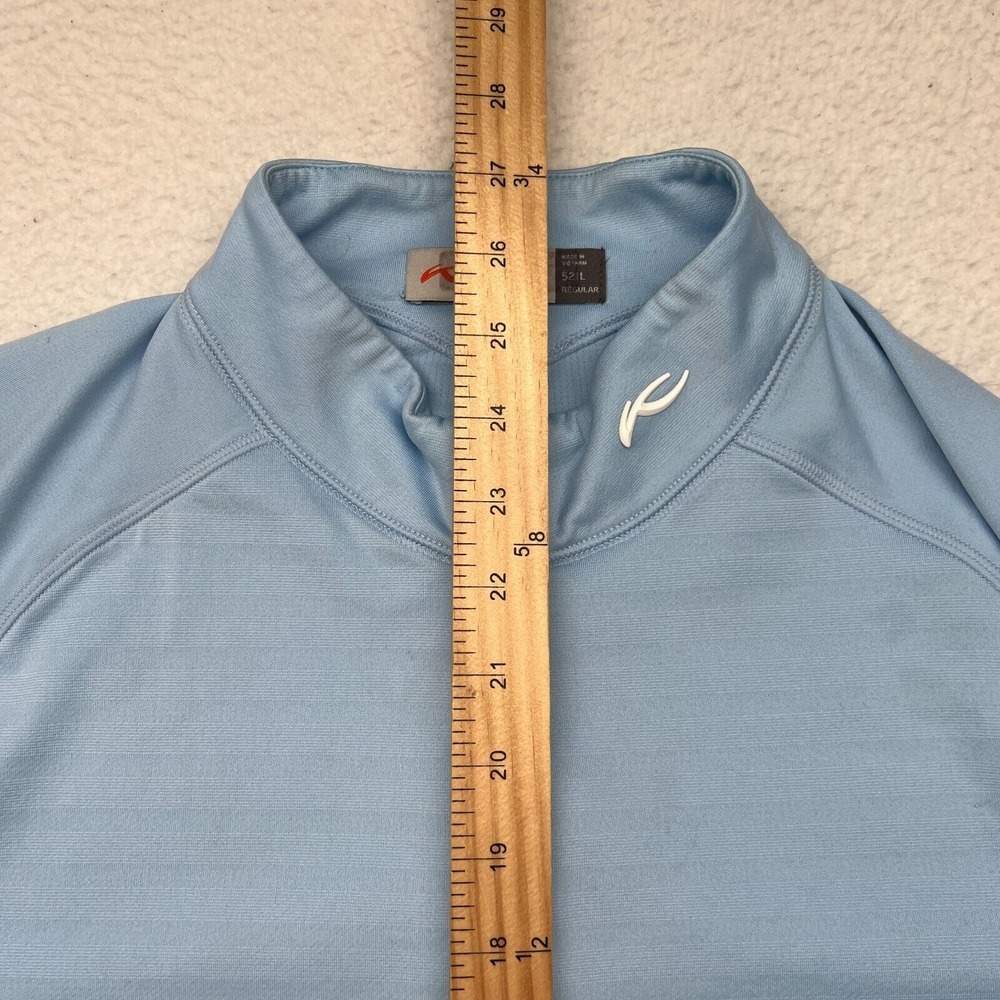 KJUS Golf Quarter Zip Performance Stretch Large Mens Blue Active Long Sleeve - Picture 8 of 12